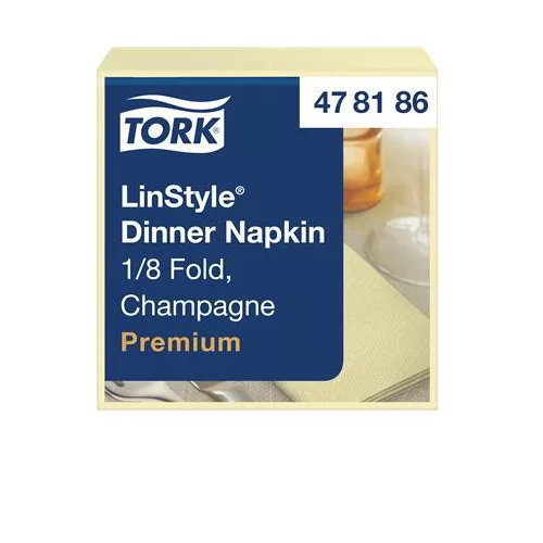 Szalvéta, iparilag komposztálható, 1/8 hajtogatott, 1 rétegű, 39x39 cm, Premium, TORK "LinStyle", pezsgő