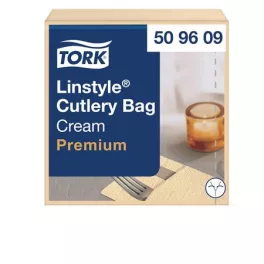   Szervizszalvéta, iparilag komposztálható, 1 rétegű, 39x39 cm, Premium, TORK "LinStyle", krém