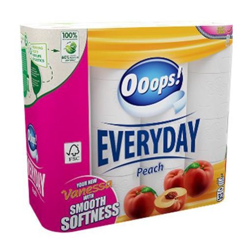 Toalettpapír, 3 rétegű, kistekercses, 32 tekercs, OOOPS "Everyday"