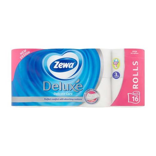 Toalettpapír, 3 rétegű, kistekercses, 16 tekercs, ZEWA "Deluxe, fehér