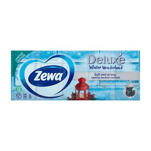 Papír zsebkendő, 3 rétegű, 10x10 db, ZEWA "Deluxe", illatmentes