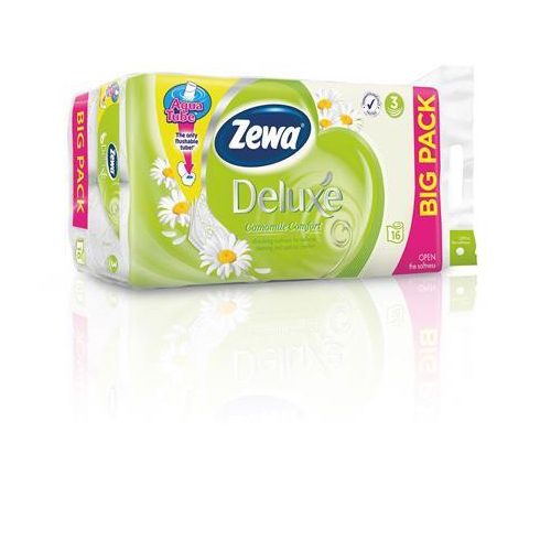 Toalettpapír, 3 rétegű, kistekercses, 16 tekercs, ZEWA "Deluxe", kamilla