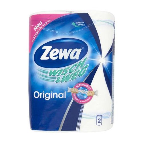 Háztartási papírtörlő, 2 rétegű, 2 tekercses, ZEWA "Wisch&Weg Original"