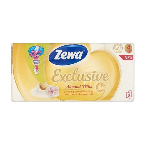 Toalettpapír, 4 rétegű, kistekercses, 8 tekercs, ZEWA "Exclusive", almond blossom