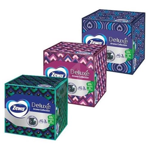 Papír zsebkendő, 3 rétegű, 60 db, ZEWA "Aroma Collection"