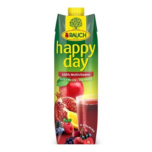 Gyümölcslé, 100%, 1 l, RAUCH "Happy day", piros multivitamin