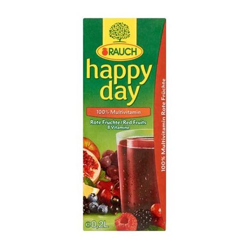 Gyümölcslé, 100%, 0,2 l, RAUCH "Happy day", piros multivitamin