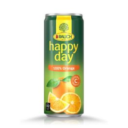   Gyümölcslé, 100%, 0,33 l, dobozos, RAUCH "Happy day", Orange