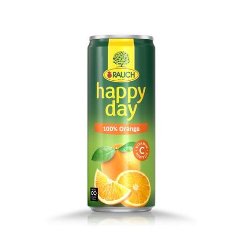 Gyümölcslé, 100%, 0,33 l, dobozos, RAUCH "Happy day", Orange