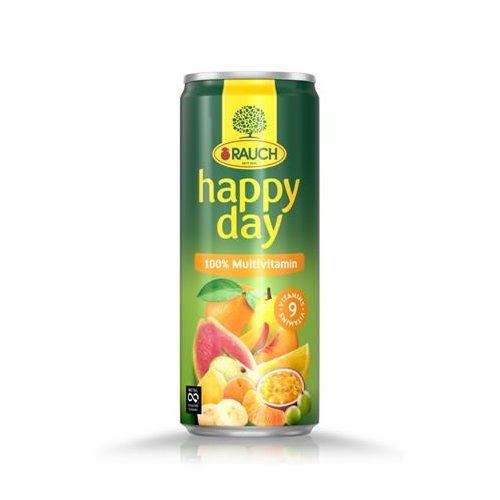 Gyümölcslé, 100%, 0,33 l, dobozos, RAUCH "Happy day", Multivitamin