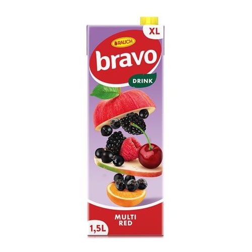 Gyümölcsital, 12%, 1,5 l, RAUCH "Bravo", piros multivitamin