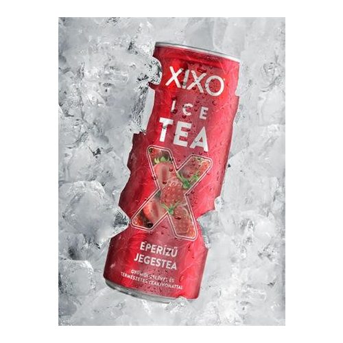 Üdítőital, szénsav- és cukormentes, 250 ml, XIXO "Ice Tea", eperízű rooibos jegestea