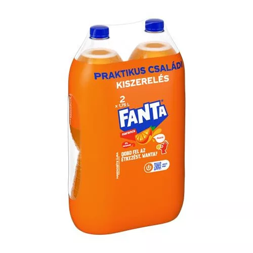 Üdítőital, szénsavas, 2x1,75 l, FANTA, narancs