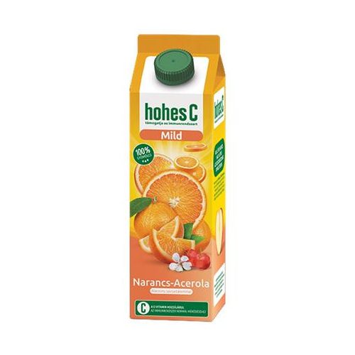 Gyümölcslé, 100%, 1 l, HOHES C "Mild Juice", narancs-acerola