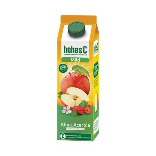 Gyümölcslé, 100%, 1 l, HOHES C " Mild Juice", alma-acerola