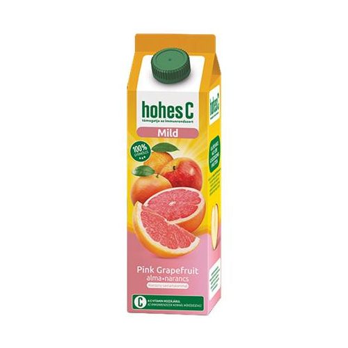 Gyümölcslé, 100%, 1 l, HOHES C "Mild Juice", pink grapefruit-alma-narancs