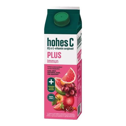 Gyümölcslé, 100%, 1l, HOHES C "Plus Immun", vegyes gyümölcslé