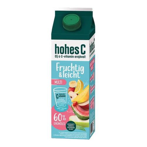 Gyümölcslé, 60%, 1l, HOHES C "Fruchtig&Leicht", multivitamin