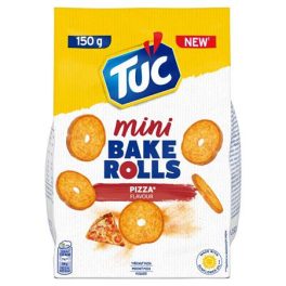   Pirított kenyérkarika, 150 g, TUC "Mini Bake Rolls", pizza