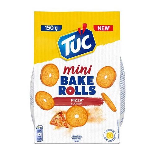 Pirított kenyérkarika, 150 g, TUC "Mini Bake Rolls", pizza