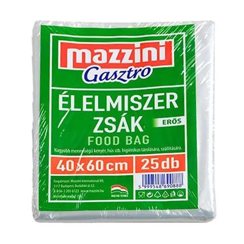 Élelmiszerzsák, erős, 25 db, 40 x 60 cm, MAZZINI "Gasztro"