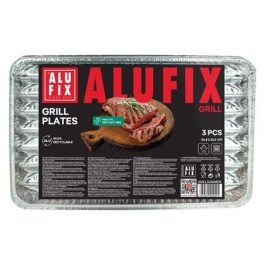 Grilltálca, 34,5x22,5 cm, négyszögletű, 3 db, ALUFIX