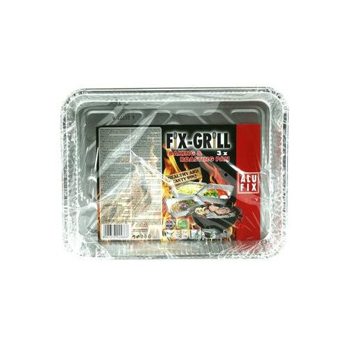 Alumínium grilltálca, 22,5x17 cm, 3 db, ALUFIX