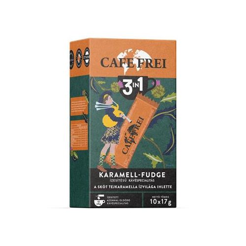 Instant kávé, 10x17 g, CAFE FREI "Skót Karamell-Fudge 3 in 1"