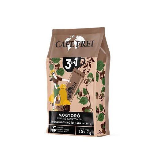Instant kávé, 20x17 g, CAFE FREI "Római mogyoró 3 in 1"