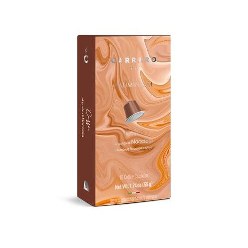 Kávékapszula, Nespresso® kompatibilis, 10 db, CARRARO, mogyoró