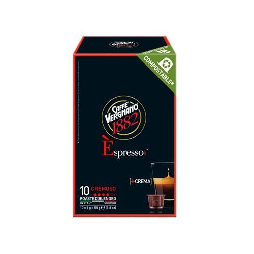 Kávékapszula, Nespresso® kompatibilis, 10 db, CAFFÉ VERGNANO "Espresso Cremoso"