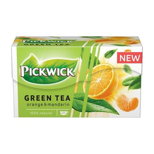 Zöld tea, 20x1,5 g, PICKWICK, narancs-mandarin