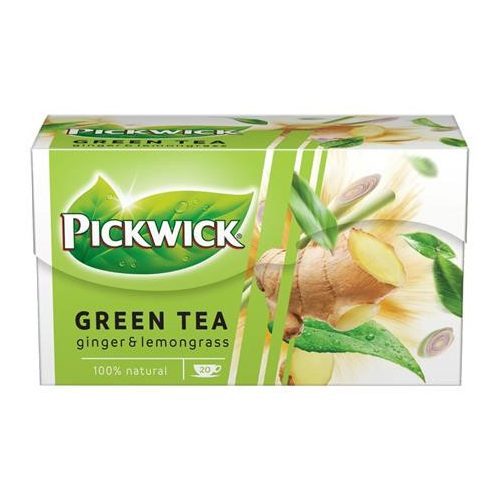 Zöld tea, 20x1,5 g, PICKWICK, gyömbér-citromfű