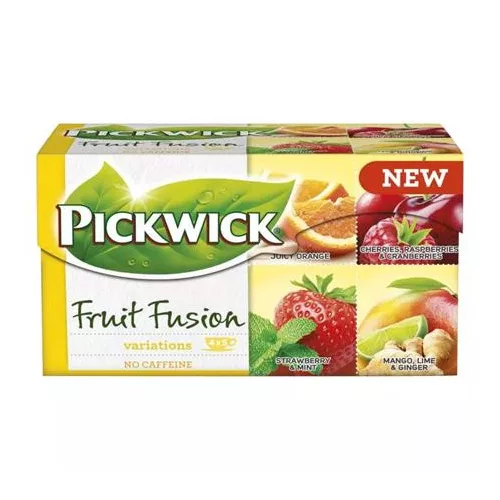 Gyümölcstea, 20x1,75 g, PICKWICK "Fruit Fusion Variációk Sárga", narancs, eper, meggy, mangó