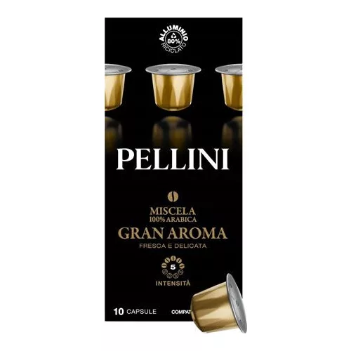 Kávékapszula, Nespresso® kompatibilis, 10 db, PELLINI, "Gran Aroma"