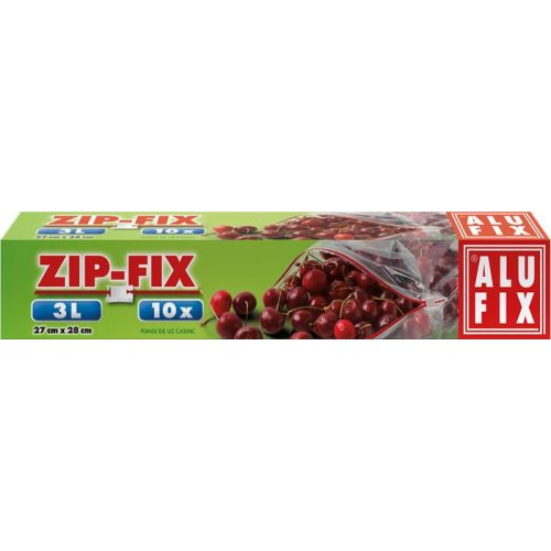 Cipzáras zacskó, 3 l, ALUFIX "Zipp Fix"