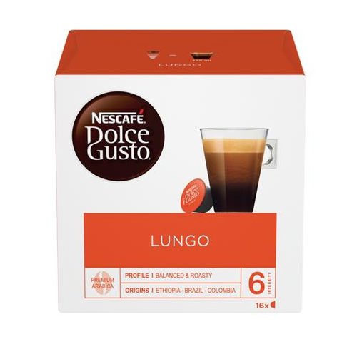 Kávékapszula, 16 db,  NESCAFÉ DOLCE GUSTO "Caffé Lungo"