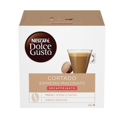 Kávékapszula, 16 db,  NESCAFÉ DOLCE GUSTO "Cortado", koffeinmentes