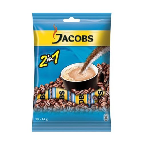 Instant kávé stick, 10x14 g, JACOBS "2in1"