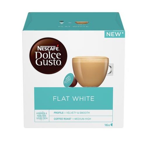 Kávékapszula, 16 db, NESCAFÉ DOLCE GUSTO "Flat White"