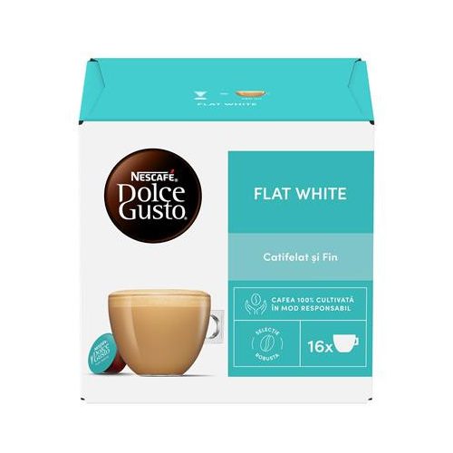 Kávékapszula, 16 db, NESCAFÉ DOLCE GUSTO "Flat White"