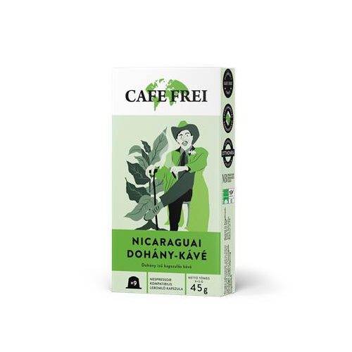 Kávékapszula, 9 db, CAFE FREI "Nicaraguai dohány"