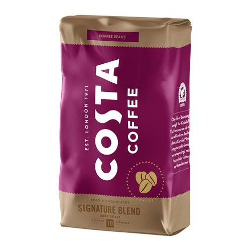 Kávé, sötét pörkölésű, szemes, 1000 g, COSTA "Signature Blend"