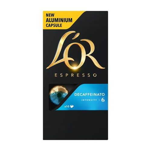 Kávékapszula, 10 db, koffeinmentes, JACOBS DOUWE EGBERTS "L'OR Decaffeinato"