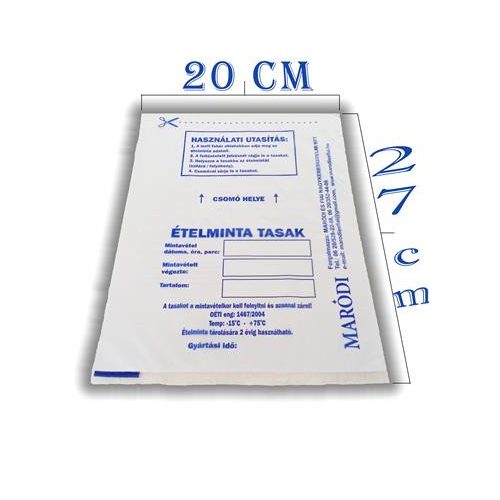 Ételminta tasak, 20x27 cm, 500 db