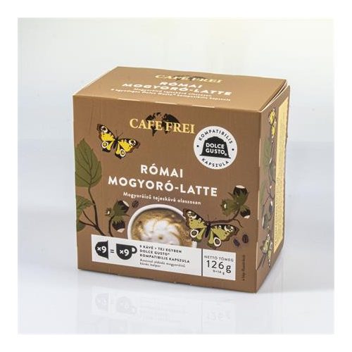 Kávékapszula, Dolce Gusto kompatibilis, 9 db, CAFE FREI "Római mogyoró-latte"