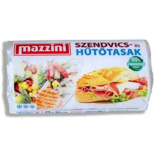 Hűtő- és uzsonnástasak, 100 db, 20x30 cm, 2 l, MAZZINI, átlátszó