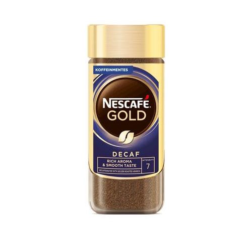 Instant kávé, koffeinmentes, 100 g, üveges, NESCAFÉ "Gold"