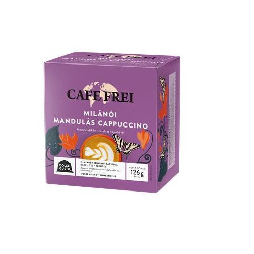 Kávékapszula, Dolce Gusto kompatibilis, 9 db, CAFE FREI "Milánói mandulás cappuccino"