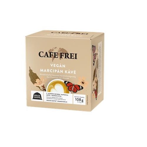 Kávékapszula, Dolce Gusto kompatibilis, 9 db, CAFE FREI "Vegán marcipán kávé"